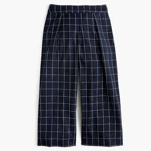 J Crew size 4 wide leg pants with windowpane check